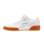 Baskets enfant en cuir blanc, orange.