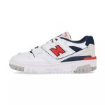 Baskets enfant en cuir blanc / rouge / bleu