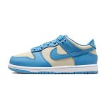 Baskets enfant en cuir bleu et beige