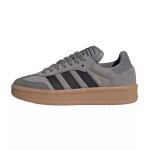 Baskets enfant en cuir gris, noir, gum