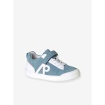 Basket enfant en cuir � scratch lot bleu