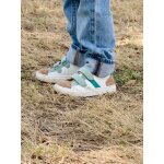 Baskets enfant cuir scratchs lot vert
