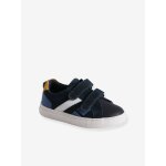 Baskets enfant cuir scratchs marine
