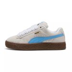 Baskets enfant en daim blanc et bleu