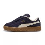 Baskets enfant en daim bleu / ecru