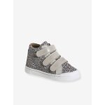 Baskets enfant fille cuir à scratchs beige imprimé Baskets enfant fille cuir à scratchs beige imprimé