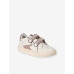 Baskets enfant fille cuir  scratchs lot blanc
