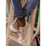 Baskets enfant fille cuir  scratchs or