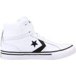 Baskets enfant gar�on en cuir blanc et noir