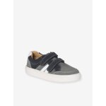 Baskets enfant gar�on cuir � scratchs lot gris