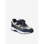 Baskets enfant garon synthtique lacets lastiqus et scratchs lot bleu