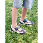 Baskets enfant gar�on synth�tique � scratchs bleu imprim�