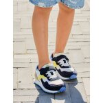 Baskets enfant lacets �lastiqu�s � scratchs lot bleu