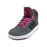 Baskets enfant montantes - hoops 2. 0 gris / rouge bordeaux