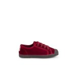 Baskets enfants en velours avec lacets bordeaux