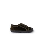 Baskets enfants en velours avec lacets kaki