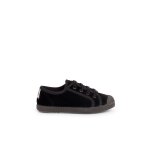 Baskets enfants en velours avec lacets noir