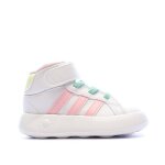 Baskets fille grand court mid blanc