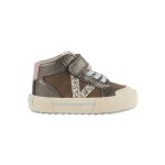 Baskets fille montantes � scratch marron