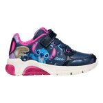Baskets fille stitch bleu marine / fuchsia