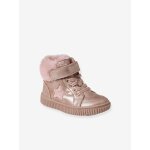 Baskets fourres laces, scratches et zippes bb rose nude