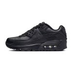 Baskets gar�on en cuir noir / noir