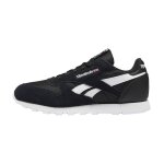 Baskets gar�on en cuir noir / blanc