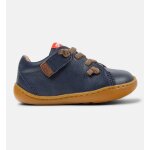 Baskets gar�on cuir peu cami bleu