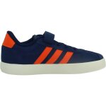 Baskets gar�on en cuir � scratch court bleu blue