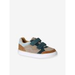 Baskets gar�on cuir � scratchs lot marron