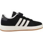 Baskets gar�on en cuir � scratch r�tro noir black