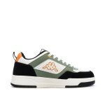 Baskets gar�on logo manis blanc