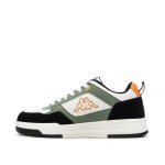 Baskets gar�on logo manis blanc