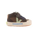 Baskets gar�on montantes � scratch marron