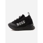 Baskets gar�on � semelles crant�es noir