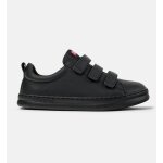 Baskets gar�on smooth leather / technical fabric runner four noir