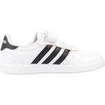 Basket gar�on en textile style tennis velcro blanc white