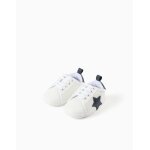 Baskets � lacets et �toile brod�e blanc