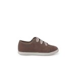 Baskets � lacets fleurs en serratex taupe