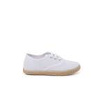 Baskets lin lacets en lin semelle espadrille blanc