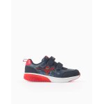 Baskets lumineuses et fermeture  scratch spiderman bleu fonc