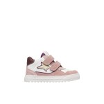 Baskets montantes b�b� en cuir et daim hess high 3 � scratch blanc - rose - rose poudr�