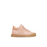 Baskets montantes b�b� fille en daim eindhoven high � zip, motif papillons rose - platine