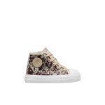 Baskets montantes b�b� fille en tissu paillet� ylfas platine - multicolore