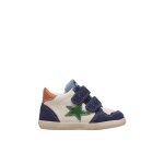Baskets montantes b�b� gar�on en cuir et daim alnoite high 2 � scratch blanc - bleu