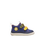 Baskets montantes b�b� en simili cuir et synth�tique yompy high � scratch marine - vert