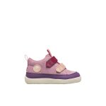 Baskets montantes b�b� en simili cuir et synth�tique yompy high � scratch pourpre fonc� - rose