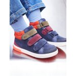 Baskets montantes cuir enfant collection maternelle marine Baskets montantes cuir enfant collection maternelle marine