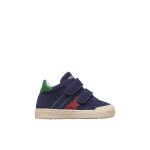 Baskets montantes enfant en cuir et daim riby high � scratch bleu - vert - rouge