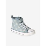 Baskets montantes enfant textile bleu jean